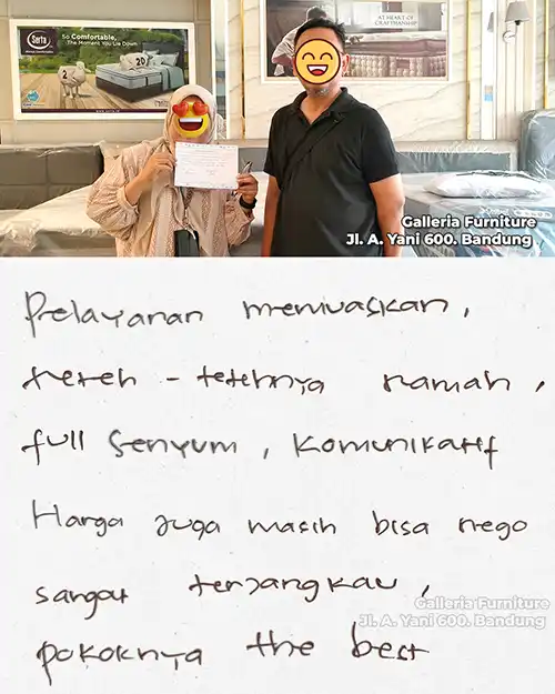 Bukti kepuasan pembeli kasur spring bed Galleria Furniture Bandung